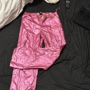 Metallic leather pants!